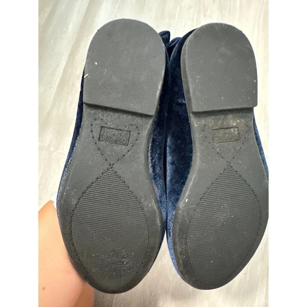 OshKosh B'gosh Kids Girls Navy Blue Velvet Ballet Flats Shoes Size 1